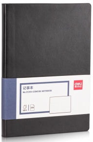 Notebook A5 Deli 22264, with a leather cover, single-lined