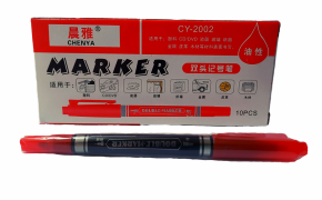 Permanent marker Chenya CY-2002 with double tip, red
