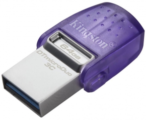 USB მეხსიერების ბარათი KINGSTON MicroDuo 3C, 64GB