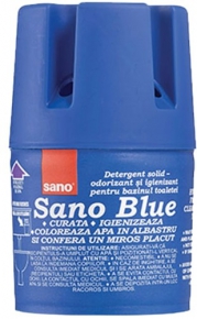 უნიტაზის ავზის სადეზინფექციო საპონი Sano Blue, 150 გრ.