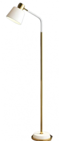 Vakker Emmental Floor Lamp Uno-FL013, White/Golden