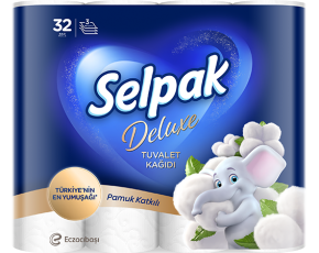 ტუალეტის ქაღალდი Selpak Deluxe, 32 რულონი, 3 ფენა