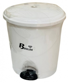 Trash can with foot pedal Berelian, 20 L. white