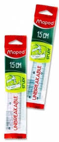 Ruler Maped, 15 cm. Unbreakable, colorful