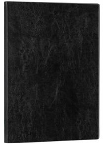 Notebook Deli 3185, 160 sheets, single-lined, with leather cover