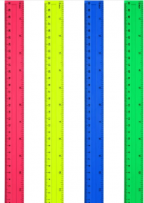 Plastic ruler 30 cm. colored