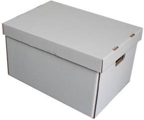 Cardboard archival box 39.5x33.5x29cm. white