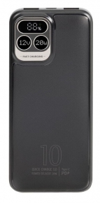 Portable charger with LCD screen Rivacase VA2511 10000mAh, Power Bank, black