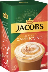 ხსნადი ყავა Jacobs Classic Cappuccino, 10 ცალი