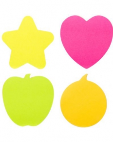 Sticky notes Deli A032, 4 colors, 80 sheets, shapes