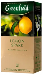 ერთჯერადი ჩაი Greenfield Lemon Spark, ლიმონი, 25 ცალი