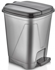 Plastic waste bin Mienca, with pedal, 50 l. colored