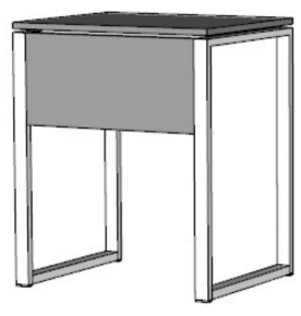 Office table with practical panel 60/50 cm.