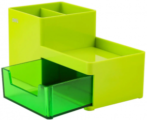 Plastic organizer Deli Rio Z25150, with 4 compartments, green