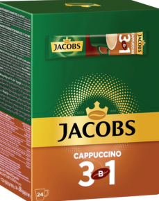 ხსნადი ყავა Jacobs Cappuccino, 24 ცალი, 12.5 გრ. შეფუთვა