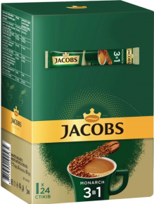 ხსნადი ყავა Jacobs Monarch 3in1, 24 ცალი, 15 გრ. შეფუთვა