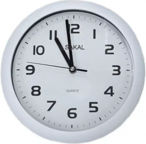 Wall clock Quartz Sakal, white, 3.5X24 cm.