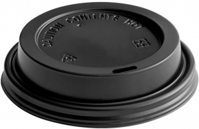 Cardboard disposable cup lid 12oz, 354ml. 100 pcs. black