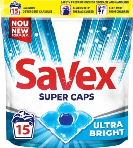 ქსოვილის სარეცხი ტაბლეტები Savex Ultra Bright, 15ც.