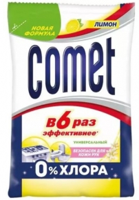 Bathroom and kitchen cleaning powder Comet lemon, without chlorine, 350 g.