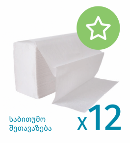 Dispenser Z Towel X12 pack, 21x21 cm., 1 ply