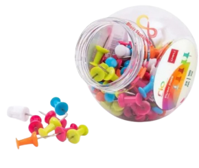 Push pins Deli Rio 0054, 23 mm. 100 pcs. colored