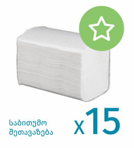 Z-fold paper hand towel for dispenser Z4031 21X21 cm. 2 layers, 200 pieces X 15 pack