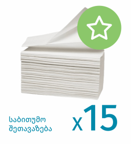 Z-fold paper hand towel for dispenser Z6031 21X21 cm. 2 layers, 200 pieces X 15 pack