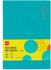 Squared Notebook A5 Deli N135G, Soft cover, 80 sheets, green