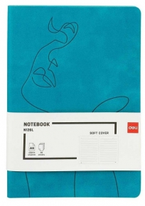 Notebook A5 Deli N126L, soft cover, single lined, 96 sheets, Green