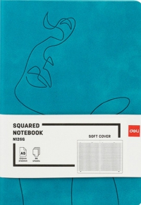 Squared Notebook A5 Deli N126G, soft cover, 96 sheets, Green