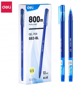 Gel pen Deli Max G62, 0.5 mm. Blue