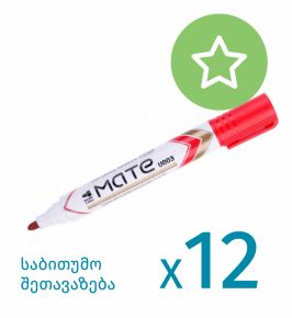 Whiteboard marker Deli MATE U003 2 mm., red X 12pcs.