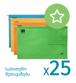 Hanging folder Deli A4, colored X 25 pcs.