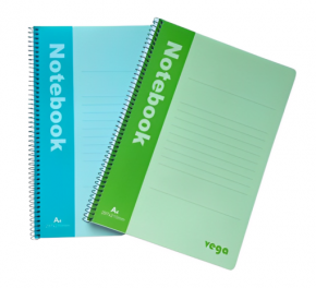 Notebook A4 Vega, Spiral Binding, Single-lined, 80 sheets, Colored
