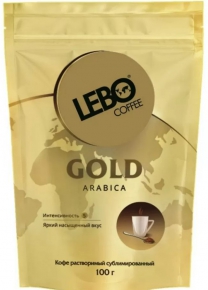 ხსნადი ყავა Lebo Coffee Gold Arabica, 100 გრ.