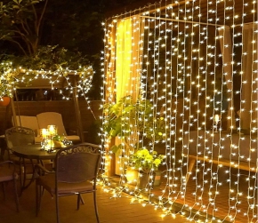 Christmas curtain lights, Warm, 3X3m. (C-6)