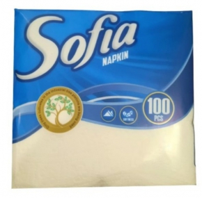 ხელსახოცი Sofia, 33X33 სმ. 1 ფენა, 100 ცალი