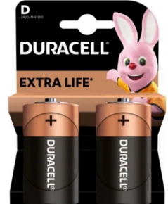 ბატარეა Duracell Extra Life LR20/MN1300, ზომა D, 2 ცალი