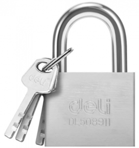 Square-Type Iron Padlock Deli DL508911, 50mm.