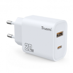 დამტენი Trusmi, 2 პორტიანი, A+C PD20W