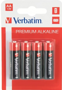 ბატარეა Verbatim Premium Alkaline LR6 1.5V, AA, 4 ცალი
