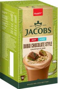 ხსნადი ყავა Jacobs Dubai Chocolate Style, 10ც. 19,5 გრ. შეფუთვა