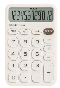 Portable Calculator Deli TE121, 12 Digits, White