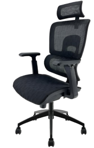 Ergonomic Office Chair with Mesh Back and Headrest, Black