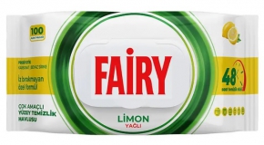 Wet Wipes (for Surfaces) Fairy Lemon, 100 pieces