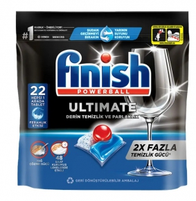 ჭურჭლის სარეცხი მანქანის ტაბლეტები Finish Powerball Ultimate, 22ც.