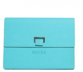 ბლოკნოტი A6, ბიზნეს ბარათების ჩასადებით და მაგნიტური ჩამკეტით, ფირუზისფერი