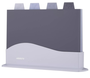 საჭრელი დაფების ნაკრები სადგამით, 4 ცალი, Ardesto AR1404GB