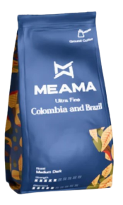 დაფქული ყავა Meama კოლუმბია და ბრაზილია, 80გ.